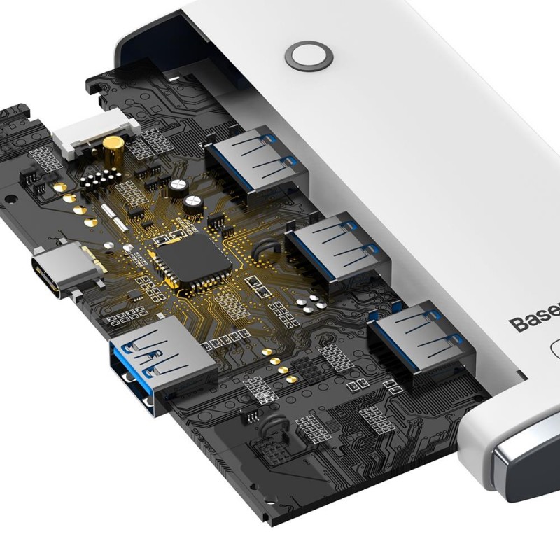 Baseus HUB Lite USB to 4x USB 3.0 / 1x USB-C 2,0m Balts | mobilo.lv