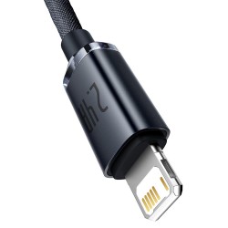 Baseus cable USB Lightning 8-pin 2,4A 2m Melns | mobilo.lv