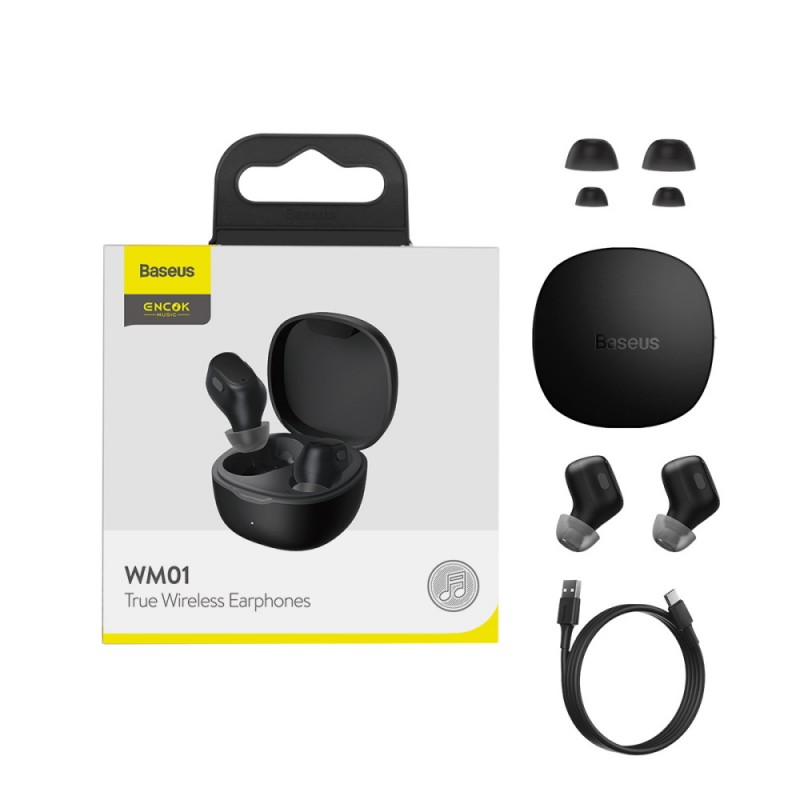 Baseus TWS 5.3 WM01 wireless earphones Melns | mobilo.lv