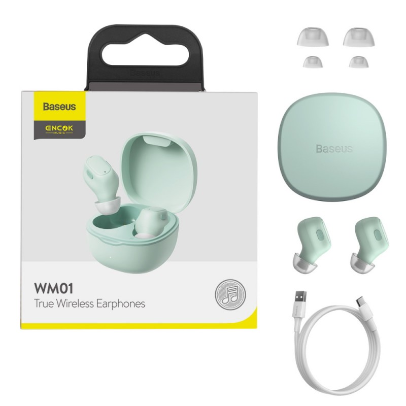 Baseus TWS 5.3 WM01 wireless earphones Zalš | mobilo.lv