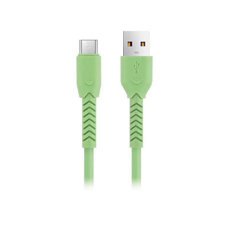 Universal USB - microUSB 1,0 m 3A Zaļš