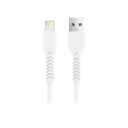 Universal MXUC-04 cable USB - Lightning 1,0 m 3A Balts | mobilo.lv