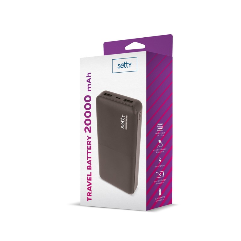 Universal 20000 mAh Melns