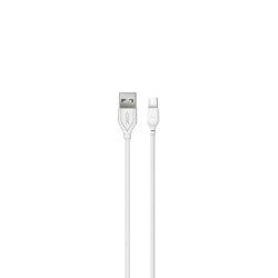 USB - microUSB 1,0 m 2,1A Balts