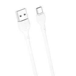 Universal USB - USB-C 2,0m 2.1A Balts