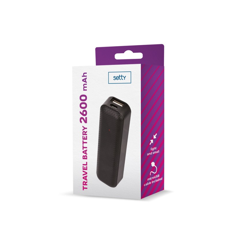 Universal 2600 mAh Melns|mobilo.lv