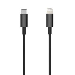 USB-C - Lightning 1,0 m 3A Melns