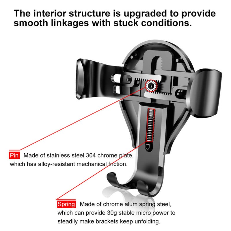 Baseus car holder Osculum Type Gravity Car Mount Sudraba | mobilo.lv