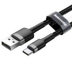 Baseus USB to USB-C 2A, 2M Melns | mobilo.lv