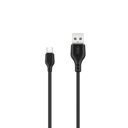 USB - microUSB 1,0 m 2,1A Melns