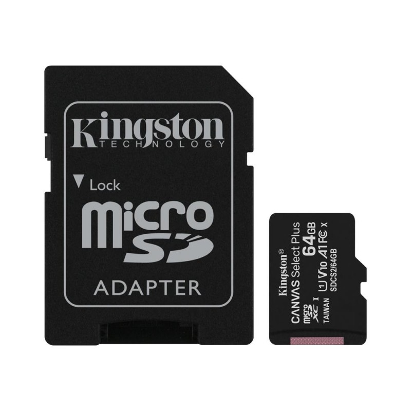 Kingston 64GB microSDXC cl. 10 UHS-I 100 MB/s + adapter -