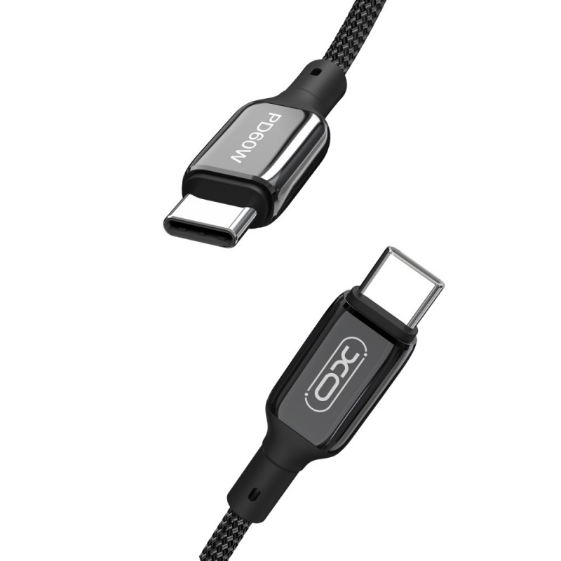 Type C PD USB-C - USB-C 1,0m 60W Melns | mobilo.lv