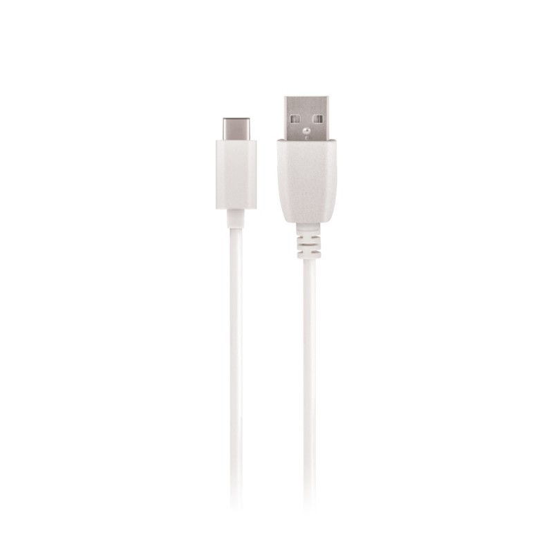 Universal USB - USB-C 2,0 m 2A Balts | mobilo.lv