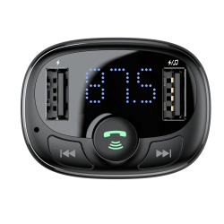 Baseus Transmiter FM Bluetooth MP3with car charger USB + USB 3,4A S-09A Melns | mobilo.lv