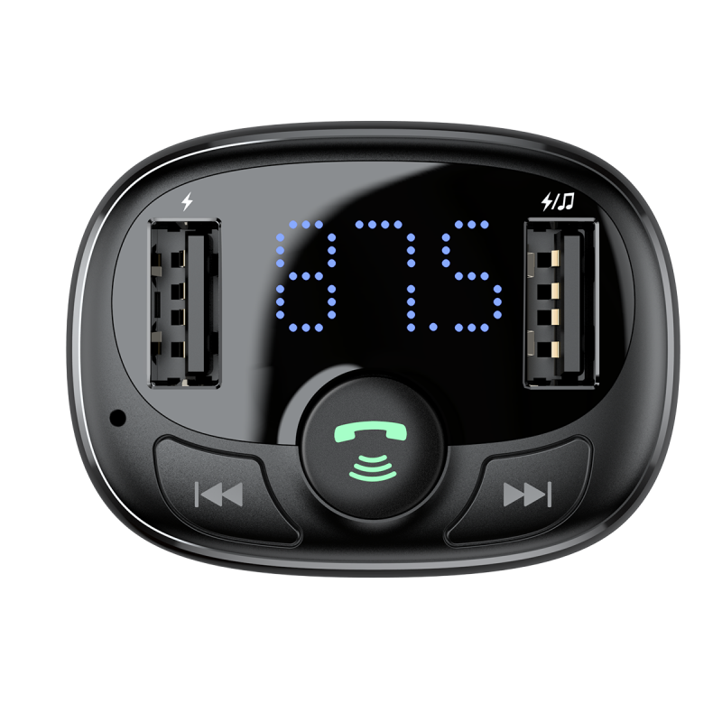 Baseus Transmiter FM Bluetooth MP3with car charger USB + USB 3,4A S-09A Melns | mobilo.lv