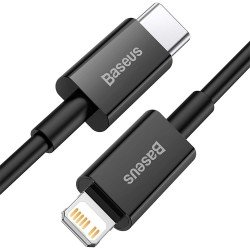 Baseus USB Typ C - Lightning PD 20 W 1 m Melns