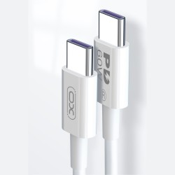 Universal PD USB-C - USB-C 2,0m 60W Balts | mobilo.lv