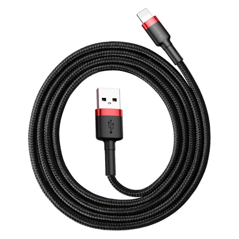 Baseus USB / Lightning QC3.0 2.4A 1M Melns - Sarkans | mobilo.lv