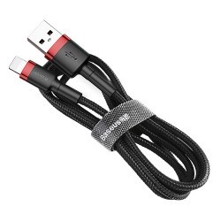 Baseus USB / Lightning QC3.0 2.4A 1M Melns - Sarkans