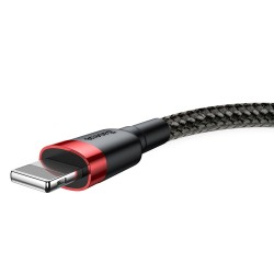 Baseus USB / Lightning QC3.0 2.4A 1M Melns - Sarkans | mobilo.lv