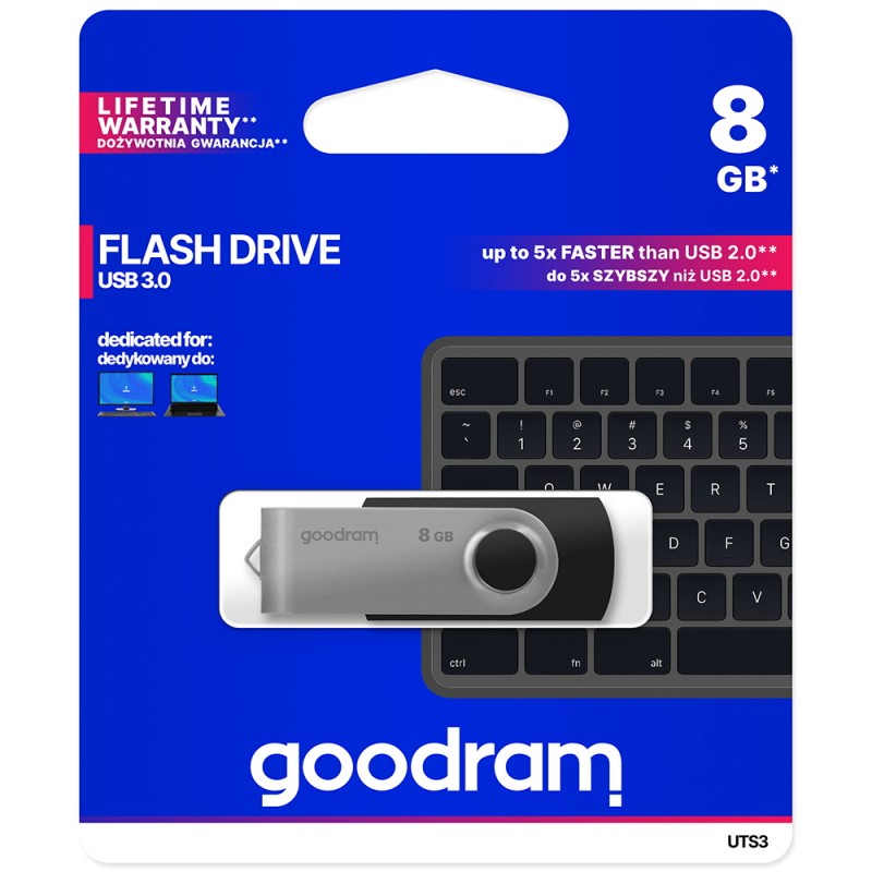 Universal 8GB USB 3.0 Melns