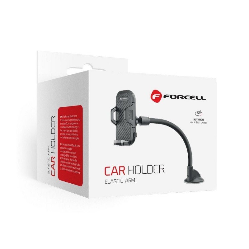 Universal CARBON BRACKET car holder with long 17cm -|mobilo.lv