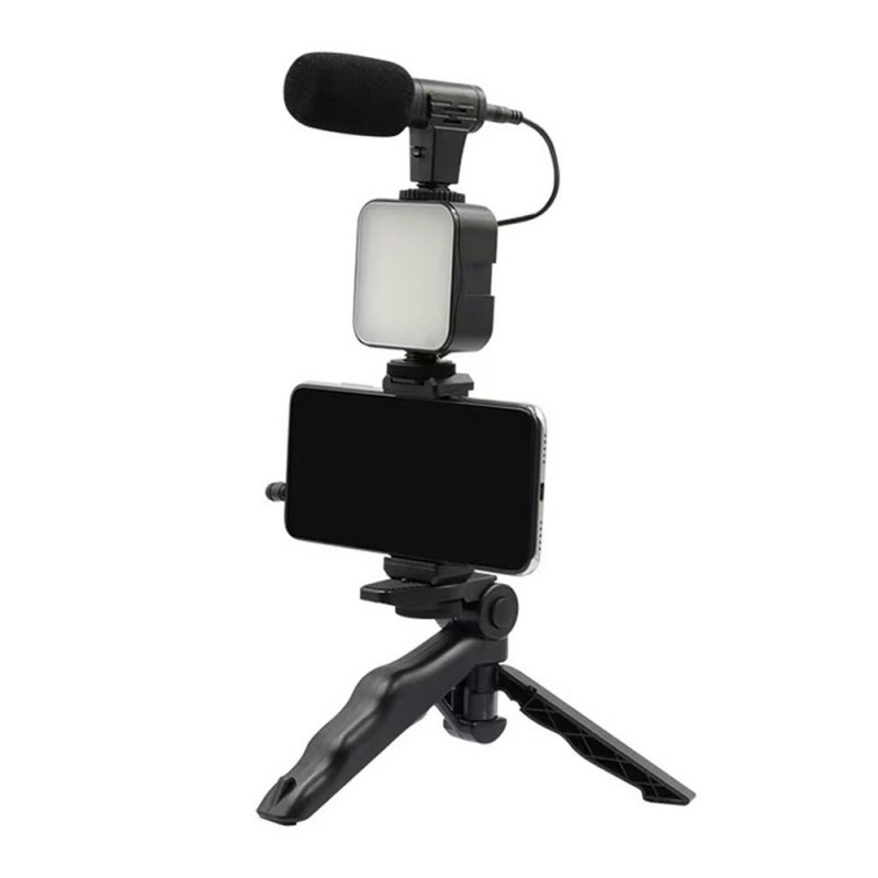 Universal selfie with tripod for live broadcast with LED flash