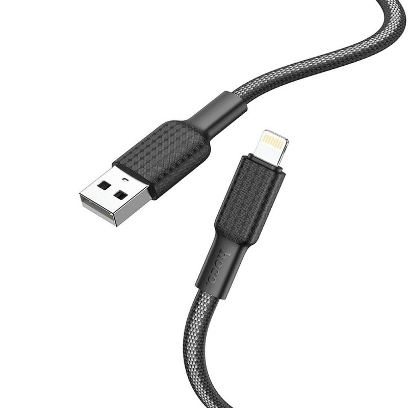 Universal USB to iPhone Lightning 8-pin 2,4A Jaeger X69 1m Balts | mobilo.lv