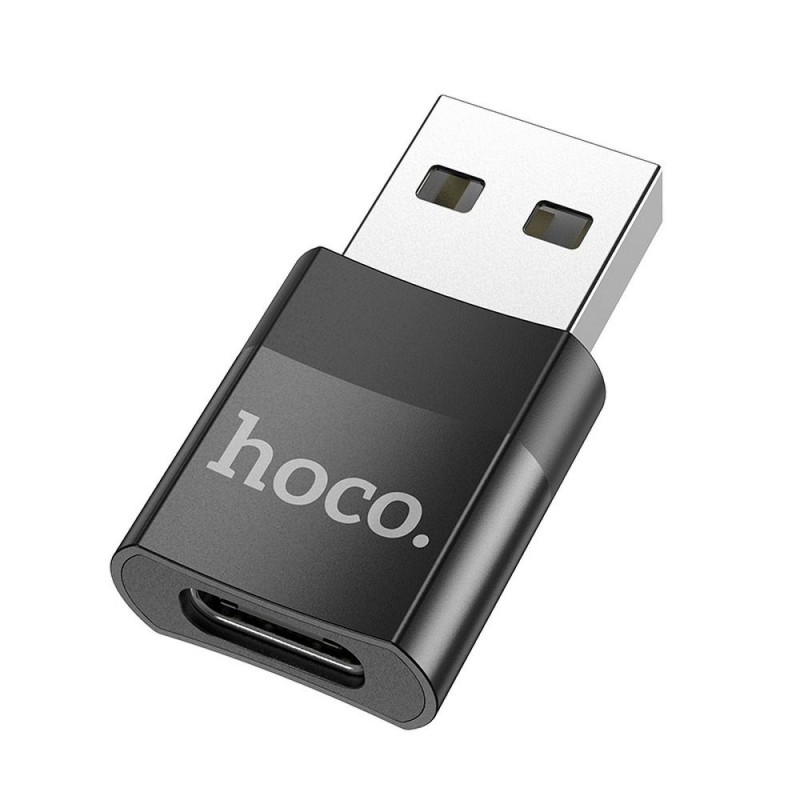 Hoco OTG from USB A (female) to Type C UA17 Melns|mobilo.lv