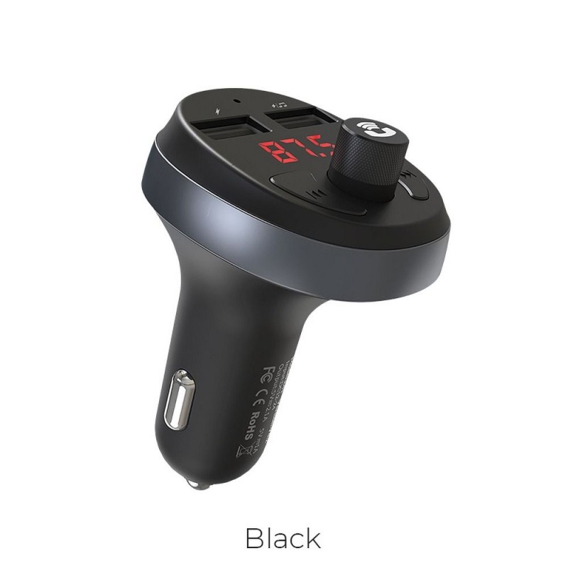 Universal car charger + transmitter FM Bluetooth E41 Melns | mobilo.lv