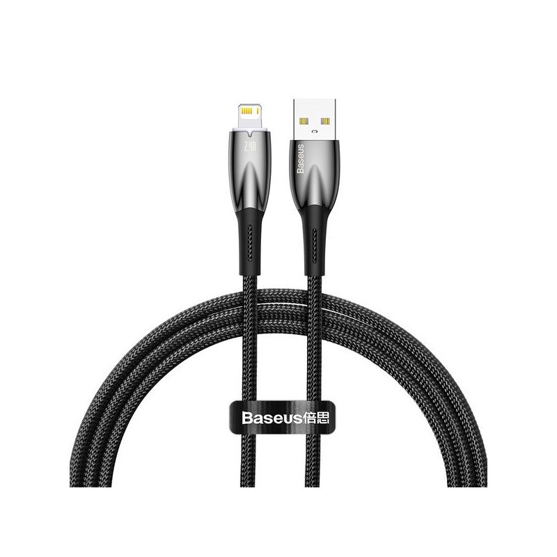 Baseus cable USB A to Apple Lightning 8-pin 2,4A 1m Melns | mobilo.lv