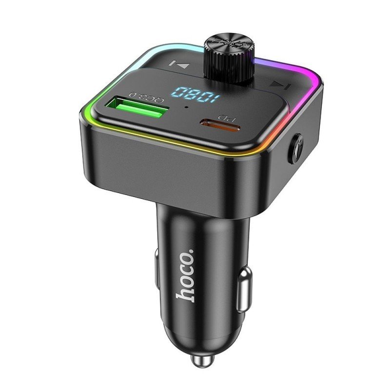 Universal car charger Bravery PD30W QC3.0 + transmitter FM Bluetooth E81 Melns