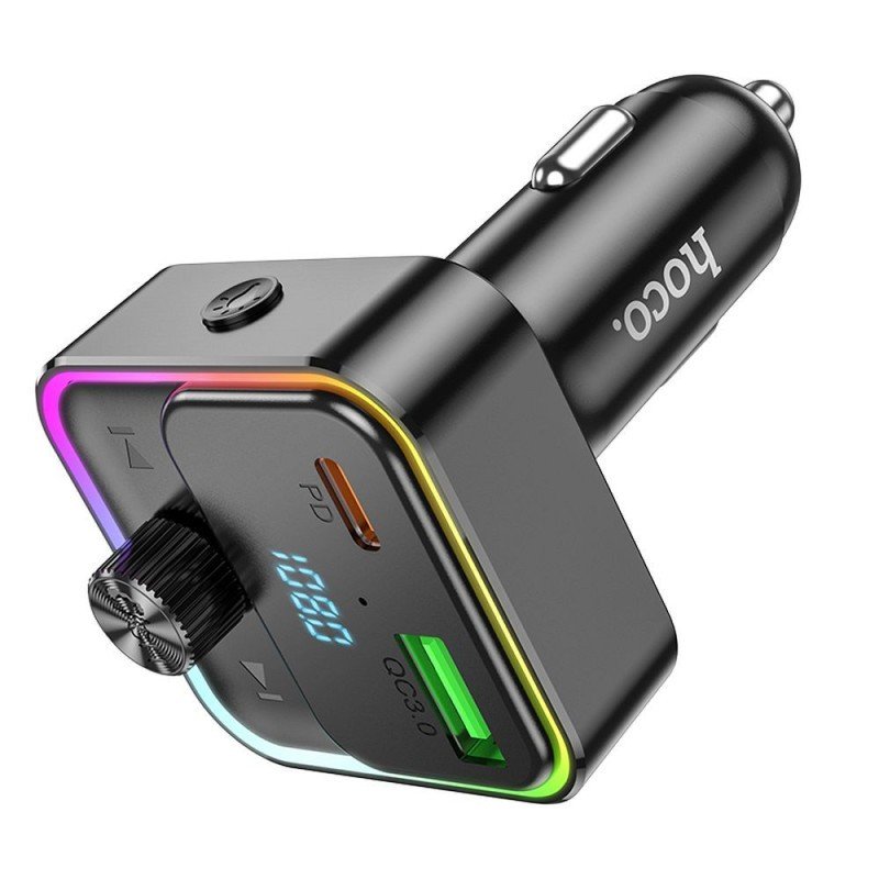 Universal car charger Bravery PD30W QC3.0 + transmitter FM Bluetooth E81 Melns