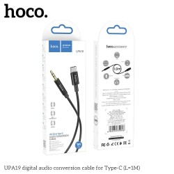 Universal cable AUX Audio Jack 3,5mm to Type C UPA19 1m Melns | mobilo.lv