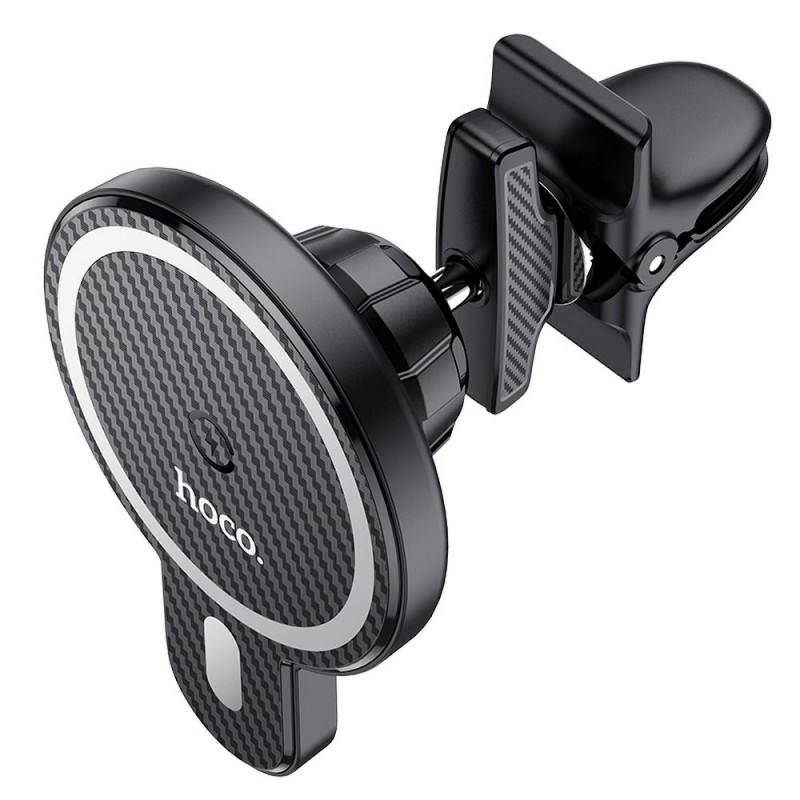 Universal car holder to air vent with wilress charging support MagSafe charging Ultra-fast CA85 Melns | mobilo.lv