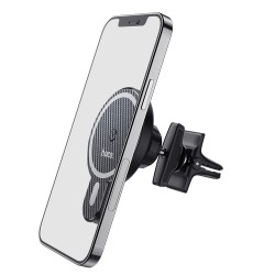 Universal car holder to air vent with wilress charging support MagSafe charging Ultra-fast CA85 Melns | mobilo.lv