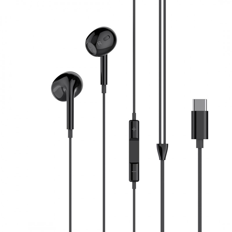 Universal earphones EP74 USB-C Melns|mobilo.lv