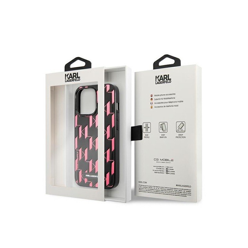 Karl Lagerfeld KLHCP13LMNMP1P iPhone 13 Pro / 13 6,1" hardcase różowy/pink Monogram Plaque