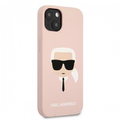 Karl Lagerfeld KLHCP13MSLKHLP iPhone 13 / 14 / 15 6,1" jasnoróżowy/light pink hardcase Silicone Karl`s Head|mobilo.lv