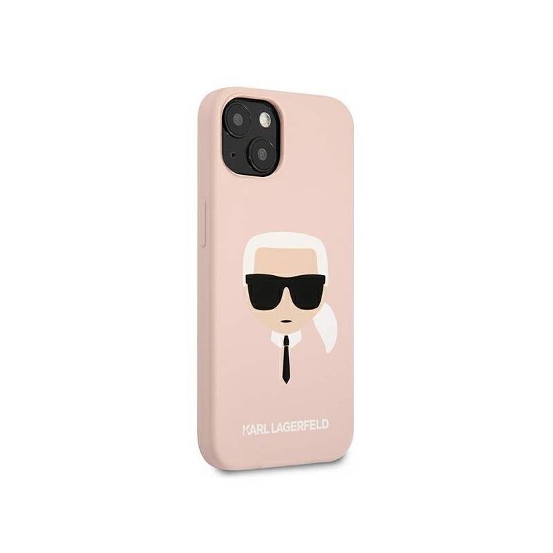 Karl Lagerfeld KLHCP13MSLKHLP iPhone 13 / 14 / 15 6,1" jasnoróżowy/light pink hardcase Silicone Karl`s Head|mobilo.lv