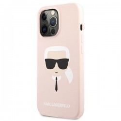 Karl Lagerfeld KLHCP13XSLKHLP iPhone 13 Pro Max 6,7" jasnoróżowy/light pink hardcase Silicone Karl`s Head|mobilo.lv