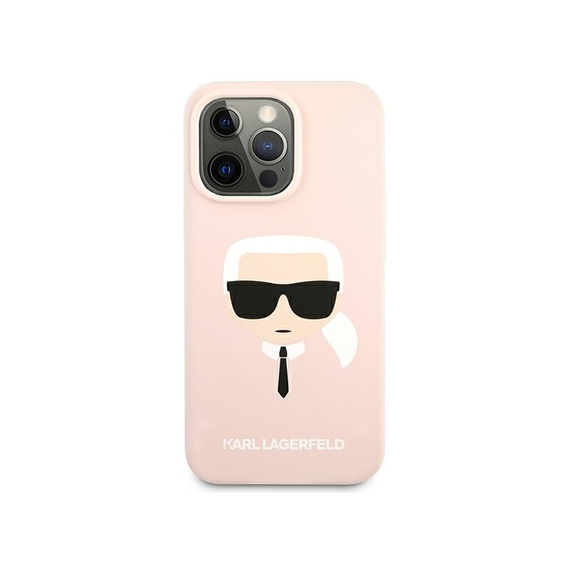 Karl Lagerfeld KLHCP13XSLKHLP iPhone 13 Pro Max 6,7" jasnoróżowy/light pink hardcase Silicone Karl`s Head|mobilo.lv