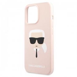 Karl Lagerfeld KLHCP13XSLKHLP iPhone 13 Pro Max 6,7" jasnoróżowy/light pink hardcase Silicone Karl`s Head|mobilo.lv