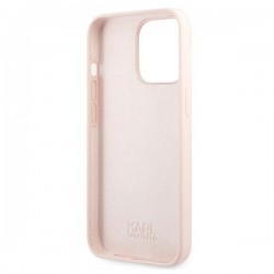 Karl Lagerfeld KLHCP13XSLKHLP iPhone 13 Pro Max 6,7" jasnoróżowy/light pink hardcase Silicone Karl`s Head|mobilo.lv