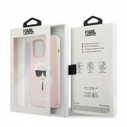 Karl Lagerfeld KLHCP13XSLKHLP iPhone 13 Pro Max 6,7" jasnoróżowy/light pink hardcase Silicone Karl`s Head|mobilo.lv