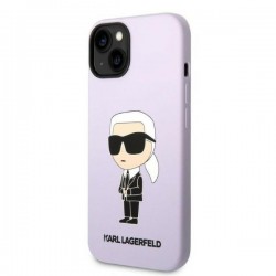 Karl Lagerfeld KLHCP14SSNIKBCU iPhone 14 / 15 / 13 6,1" hardcase purpurowy/purple Silicone Ikonik|mobilo.lv