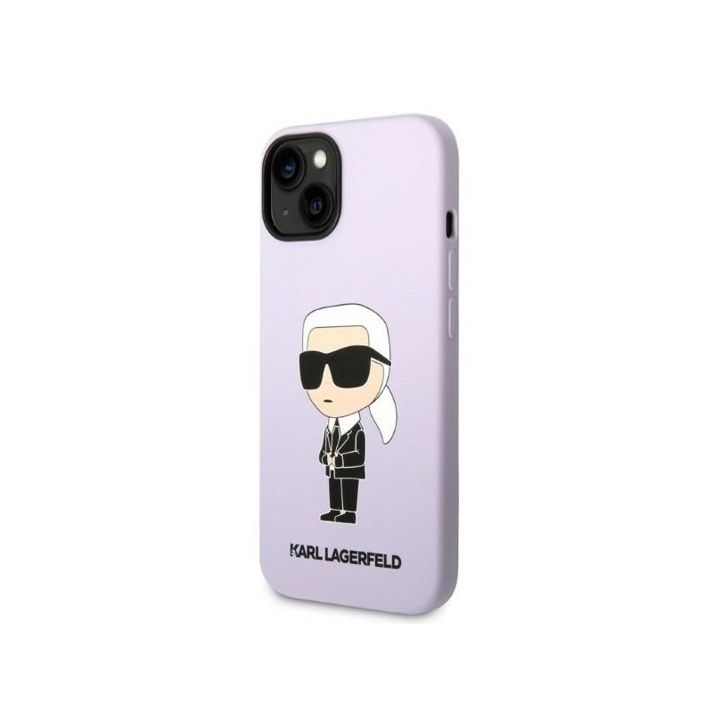 Karl Lagerfeld KLHCP14SSNIKBCU iPhone 14 / 15 / 13 6,1" hardcase purpurowy/purple Silicone Ikonik|mobilo.lv