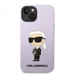 Karl Lagerfeld KLHCP14SSNIKBCU iPhone 14 / 15 / 13 6,1" hardcase purpurowy/purple Silicone Ikonik|mobilo.lv