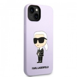 Karl Lagerfeld KLHCP14SSNIKBCU iPhone 14 / 15 / 13 6,1" hardcase purpurowy/purple Silicone Ikonik|mobilo.lv