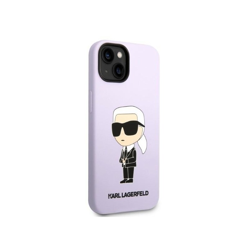 Karl Lagerfeld KLHCP14SSNIKBCU iPhone 14 / 15 / 13 6,1" hardcase purpurowy/purple Silicone Ikonik|mobilo.lv